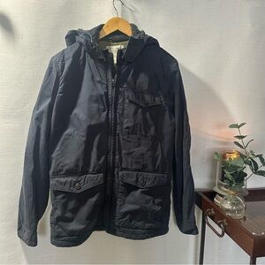 Lucky Brand “The Finest Utility Wear” Lined Quilted Jacket w/Hood Navy Men’s /M